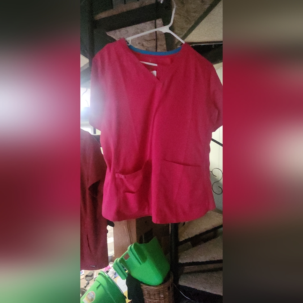Med Couture Women's Red Scrub Top